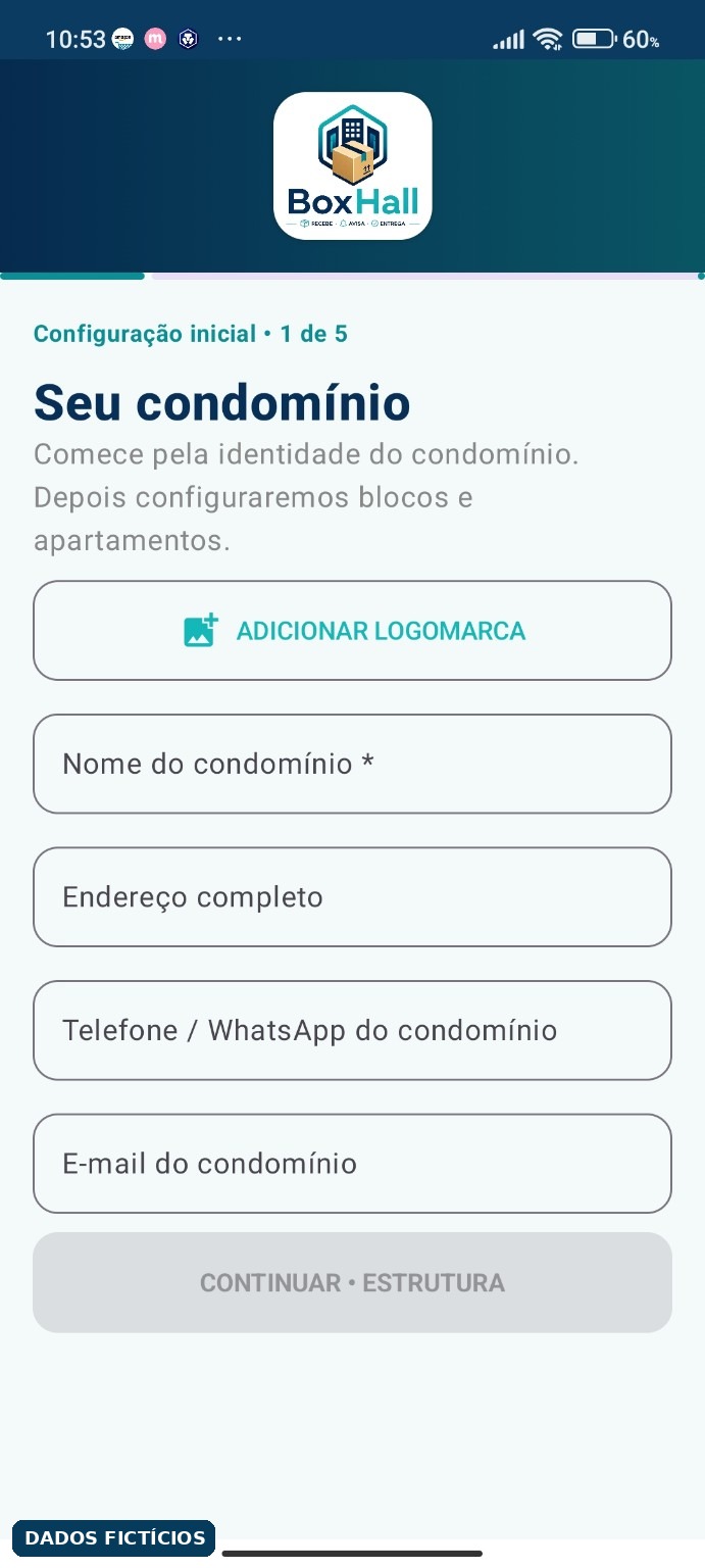 Tela para cadastrar o condomínio